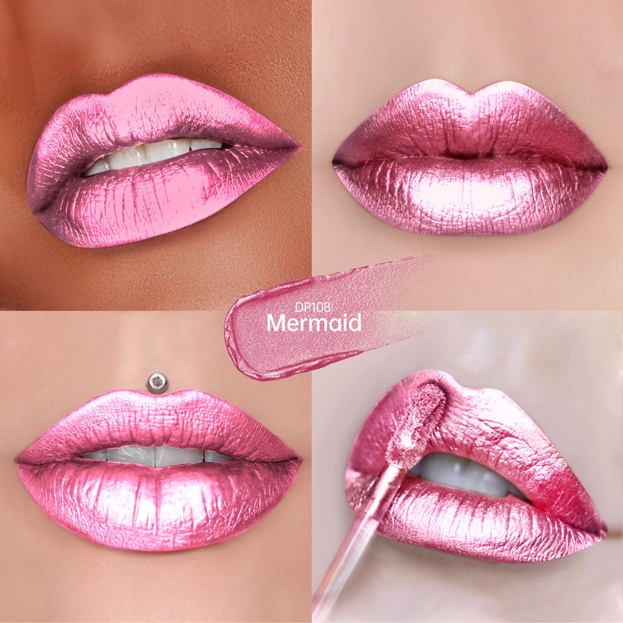 Depuplum 3pc Metallic Lipsticks Set – DP104/107/108 | Long-Lasting Shine & Hydration