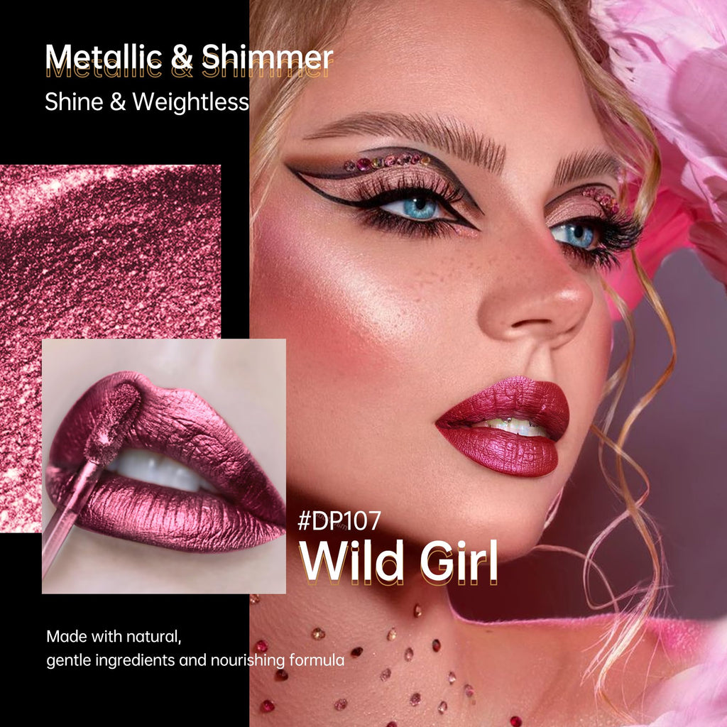 Depuplum 3pc Metallic Lipsticks Set – DP104/107/108 | Long-Lasting Shine & Hydration
