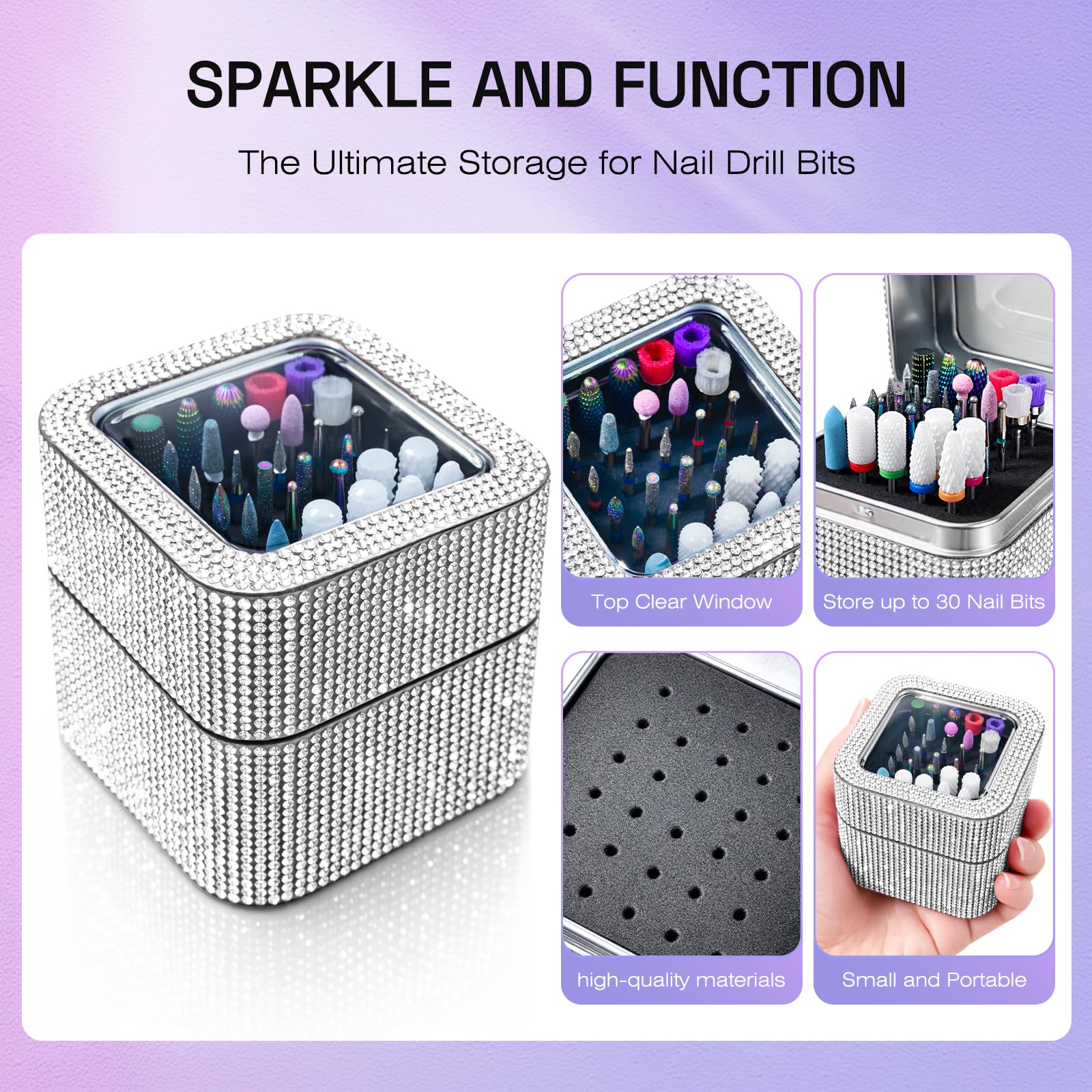 Depvko Nail Drill Bits Set - 30pc 3/32 Inch Carbide Diamond Ceramic Bits with Storage Case for Professional Manicure Pedicure