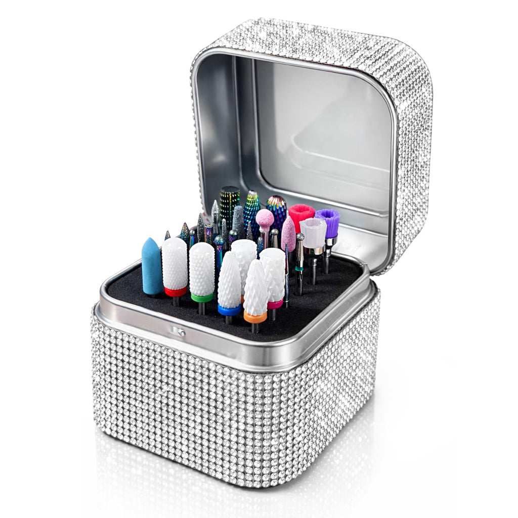 Depvko Nail Drill Bits Set - 30pc 3/32 Inch Carbide Diamond Ceramic Bits with Storage Case for Professional Manicure Pedicure