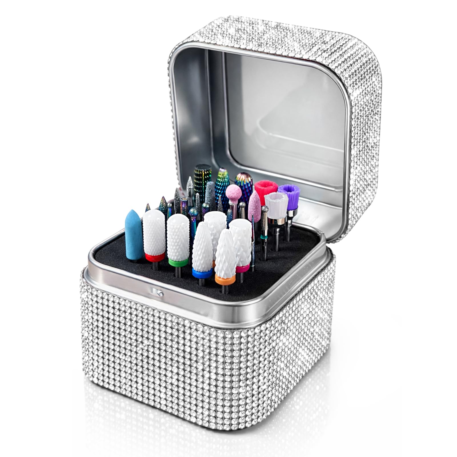 Depvko Nail Drill Bits Set - 30pc 3/32 Inch Carbide Diamond Ceramic Bits with Storage Case for Professional Manicure Pedicure