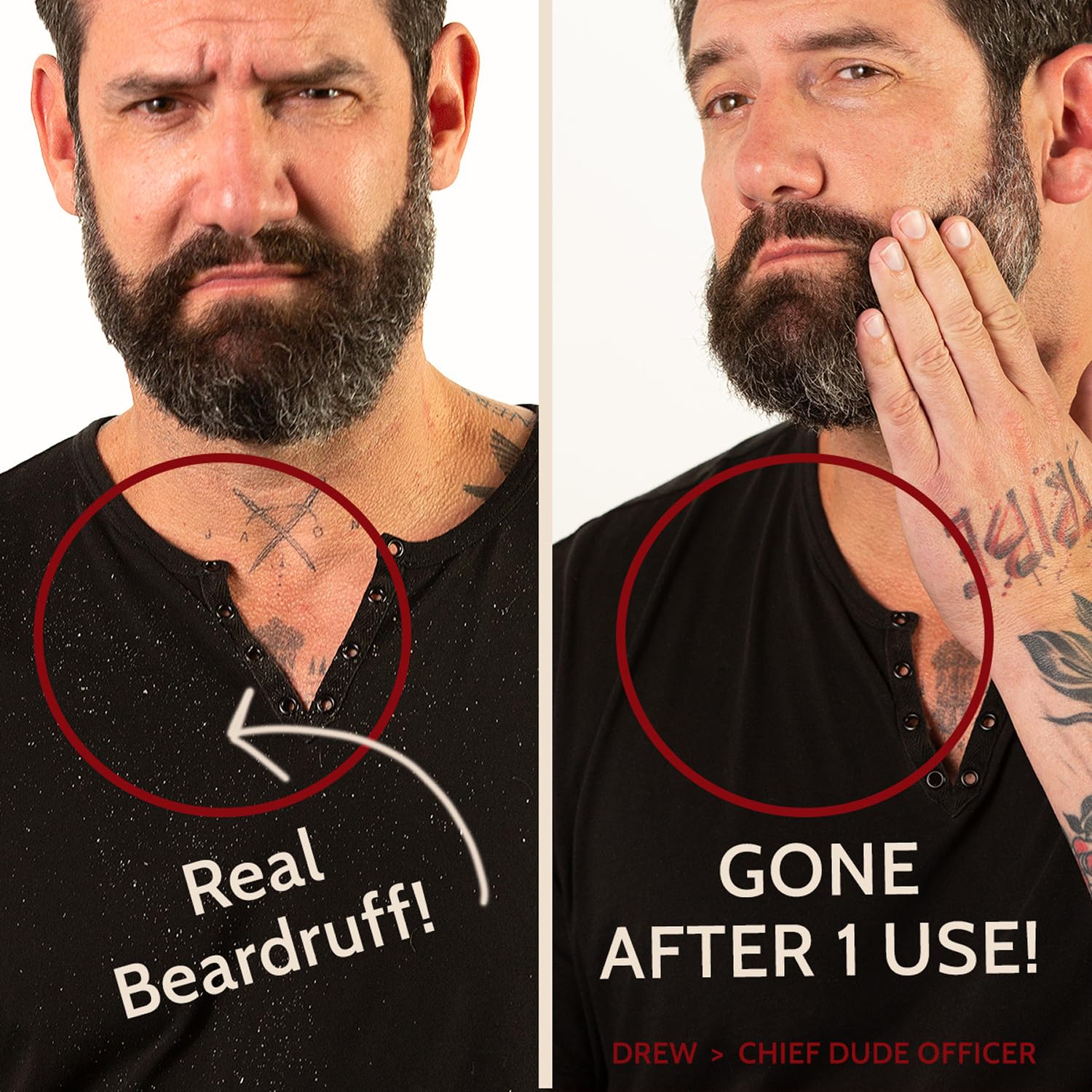 Derm Dude BeardGasmic 2-in-1 Beard Shampoo & Conditioner – Sulfate-Free, Aloe Vera & Vitamin E, Cedar & Citrus, 4oz