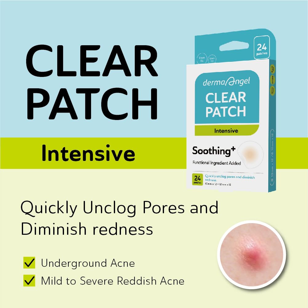 DERMA ANGEL Invisible Salicylic Acid Pimple Patches – 132 Count, 2 Sizes, Clear Hydrocolloid Patches