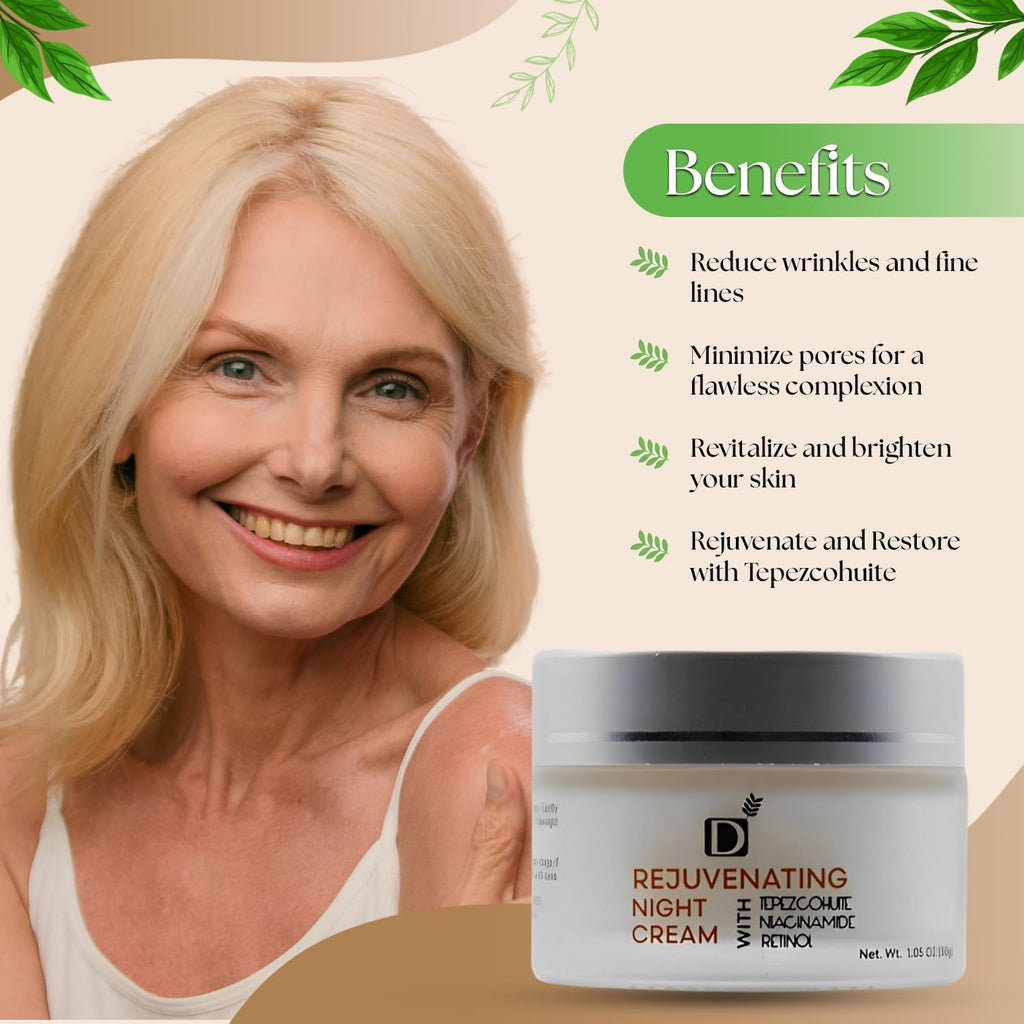 Derma Detox Rejuvenating Night Cream with Retinol, Tepezcohuite & Niacinamide