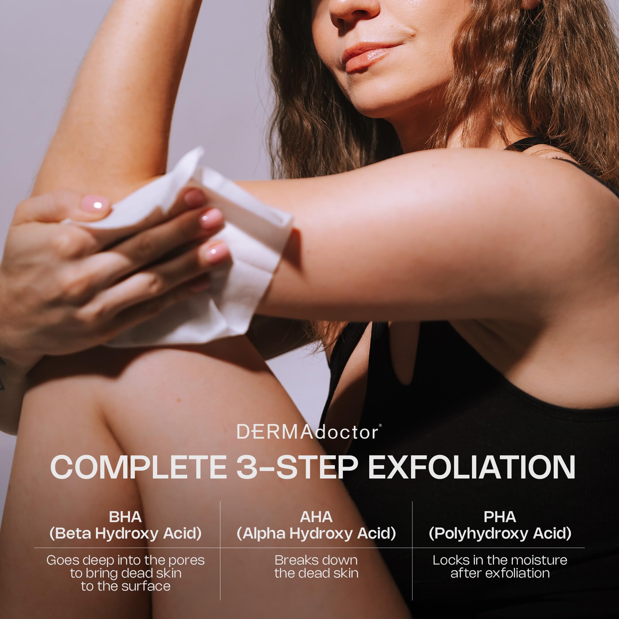 DERMAdoctor KP Bump Eraser Extra Strength Peel Pads | Exfoliating Body Treatment with AHA, BHA & PHA | Dermatologist Developed