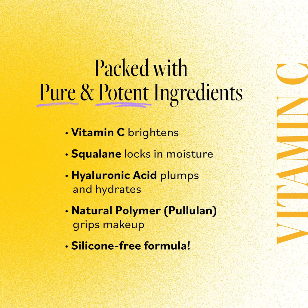 DERMA E Face Primer Vitamin C Luminous – 2-in-1 Brighten & Blur, 1 oz