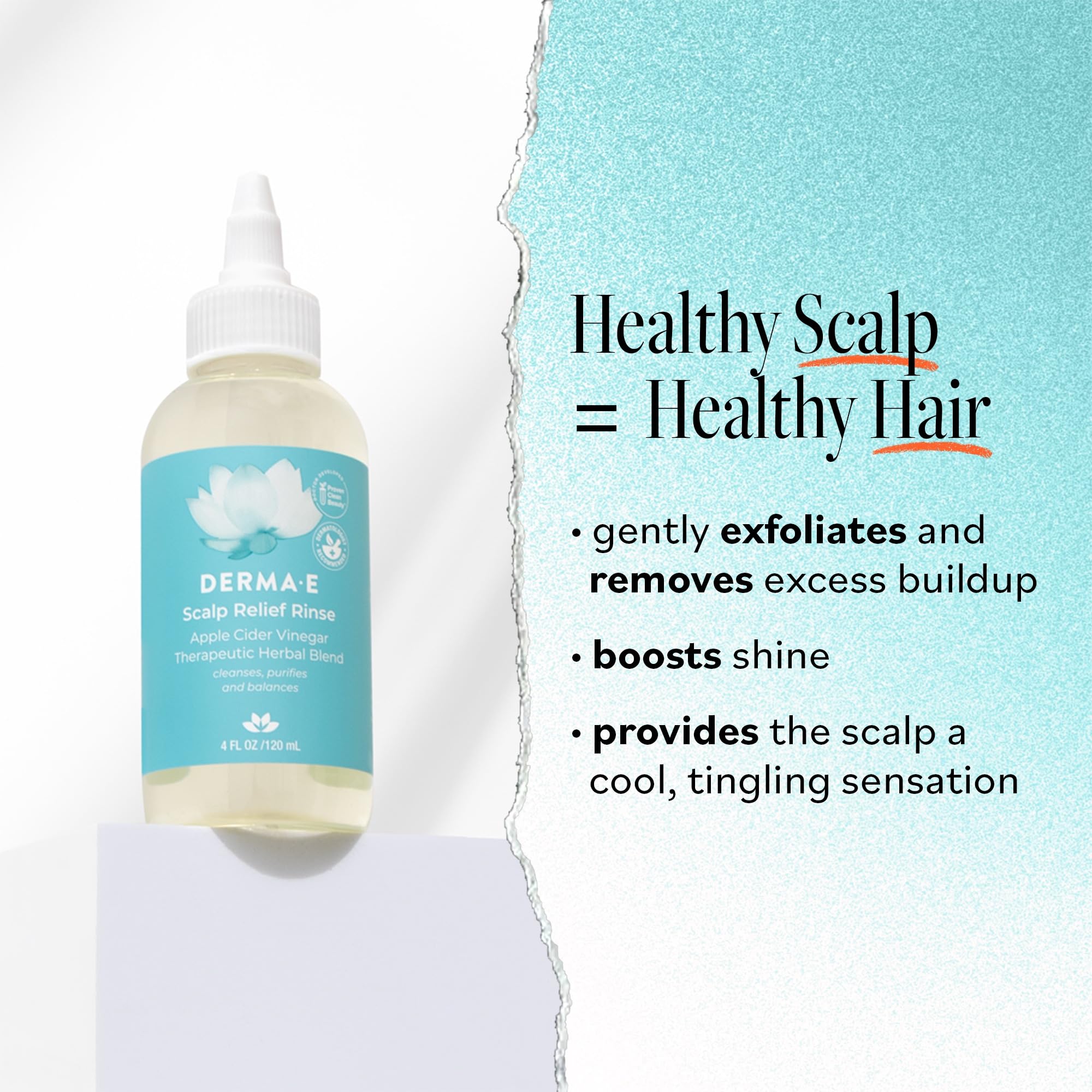 DERMA-E Scalp Exfoliating Rinse — Clarifying, Color-Safe pH-Balanced Scalp Care (4 fl oz)
