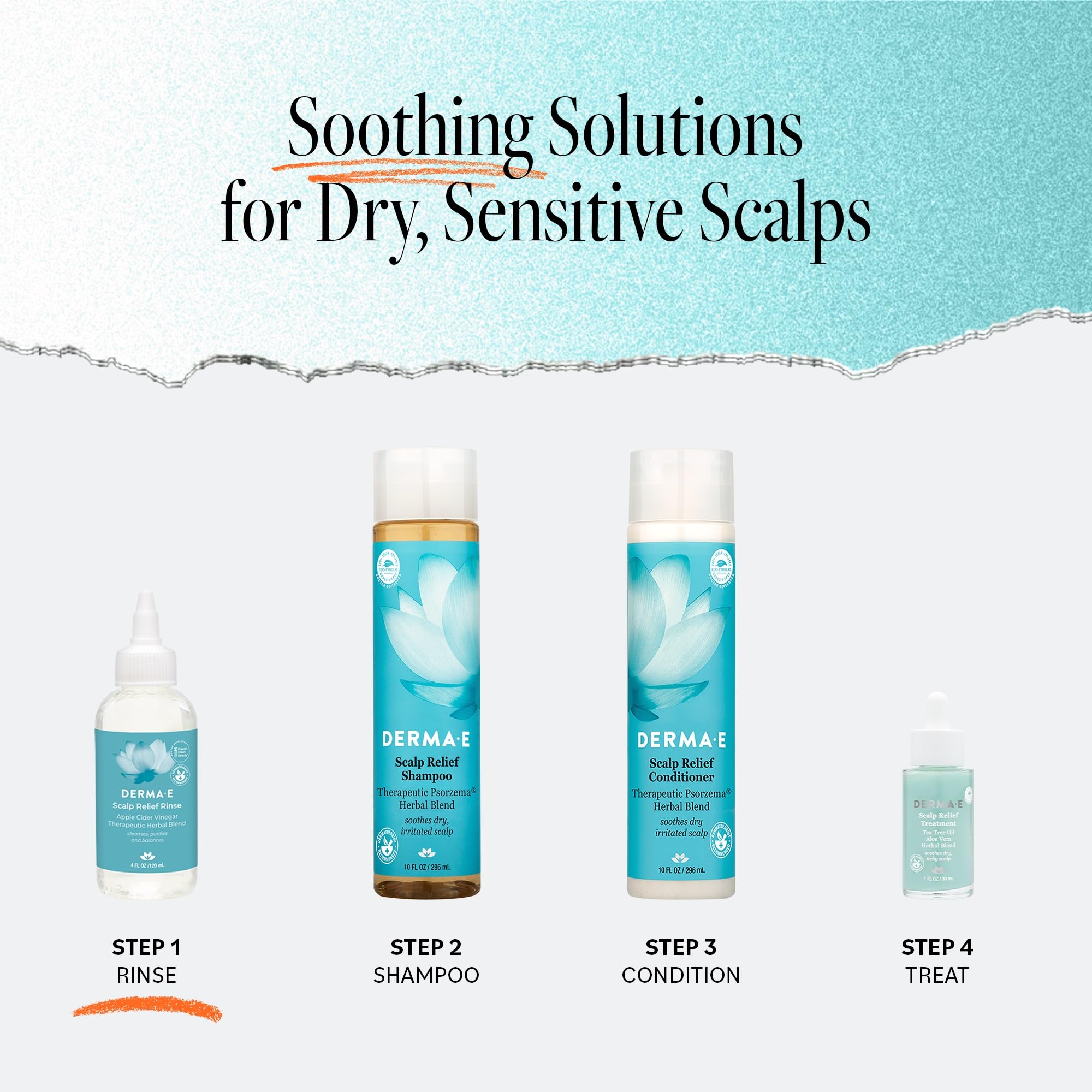 DERMA-E Scalp Exfoliating Rinse — Clarifying, Color-Safe pH-Balanced Scalp Care (4 fl oz)