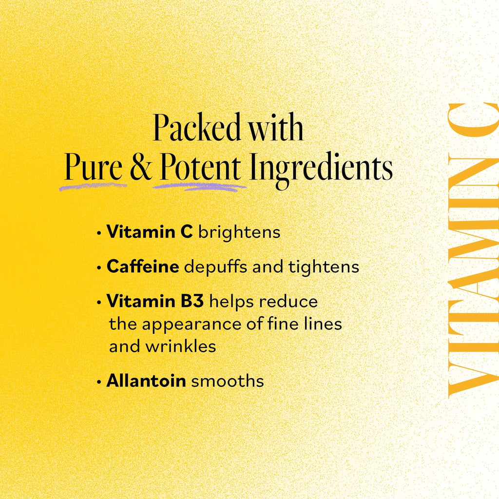 Derma E Vitamin C Bright Eyes Hydro Gel Under Eye Patches – 10 Ct (5 Pairs) Allantoin, Caffeine & Vitamin B3