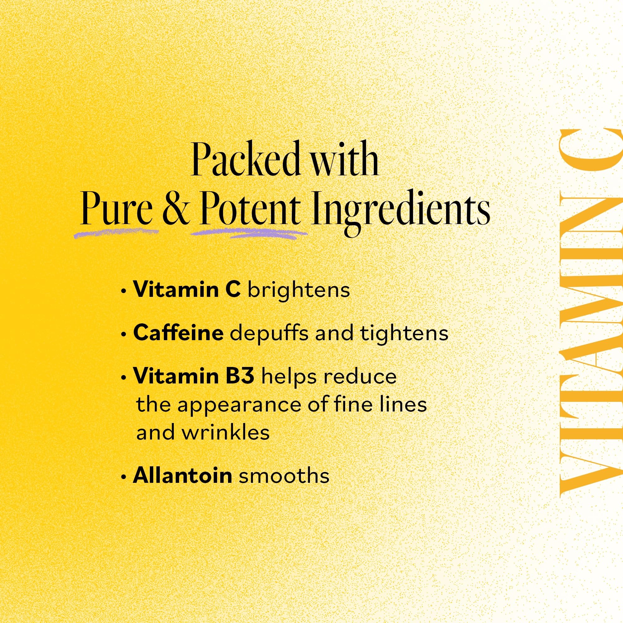 Derma E Vitamin C Bright Eyes Hydro Gel Under Eye Patches – 10 Ct (5 Pairs) Allantoin, Caffeine & Vitamin B3