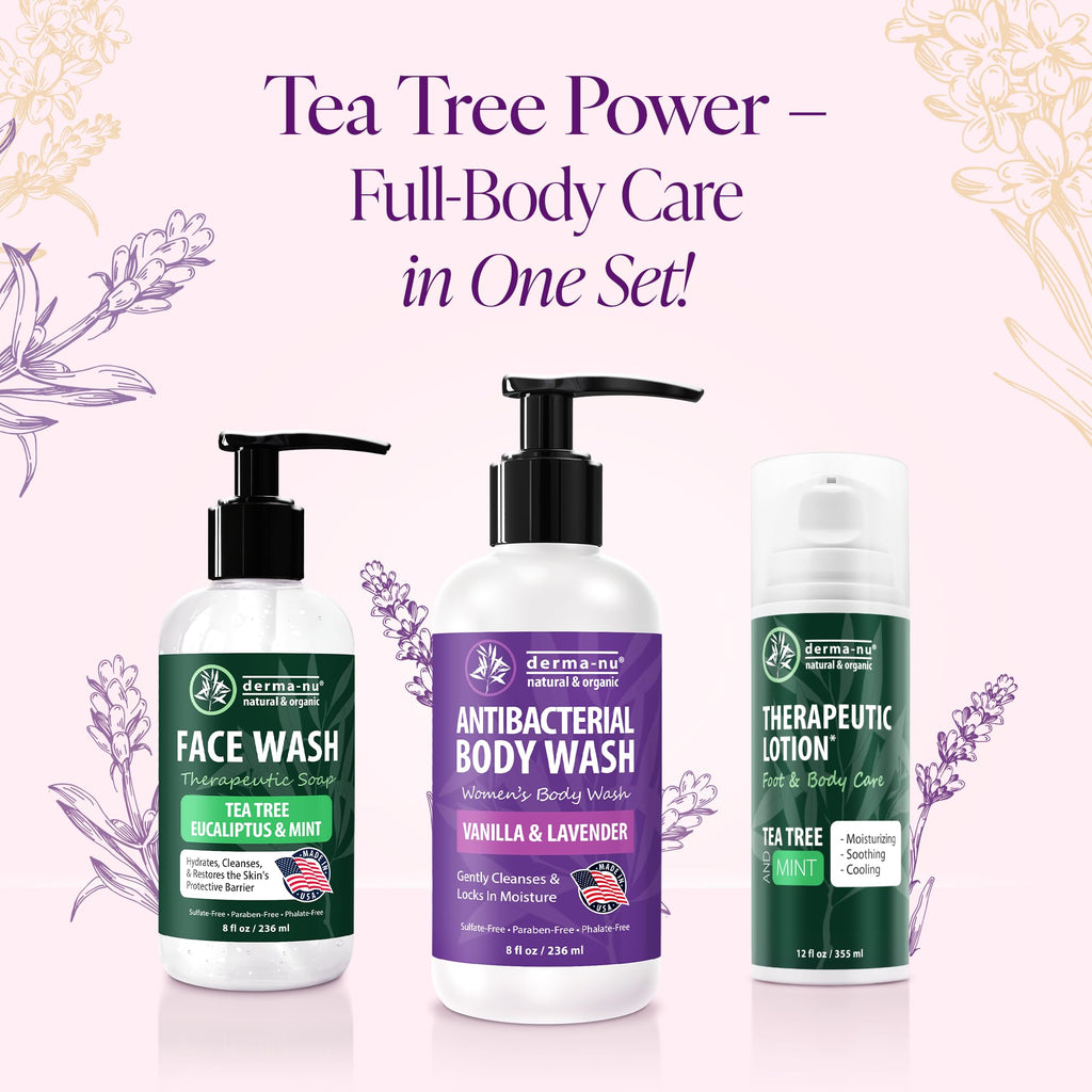Derma-Nu Antibacterial Body Wash for Women - Tea Tree, Lavender & Vanilla
