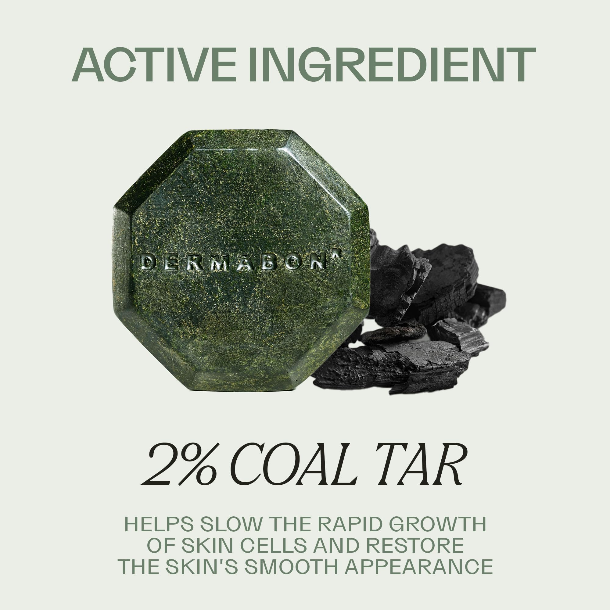 Dermabon Coal Tar Soap Bar 2% for Psoriasis, Dermatitis & Dandruff – 1 Pack