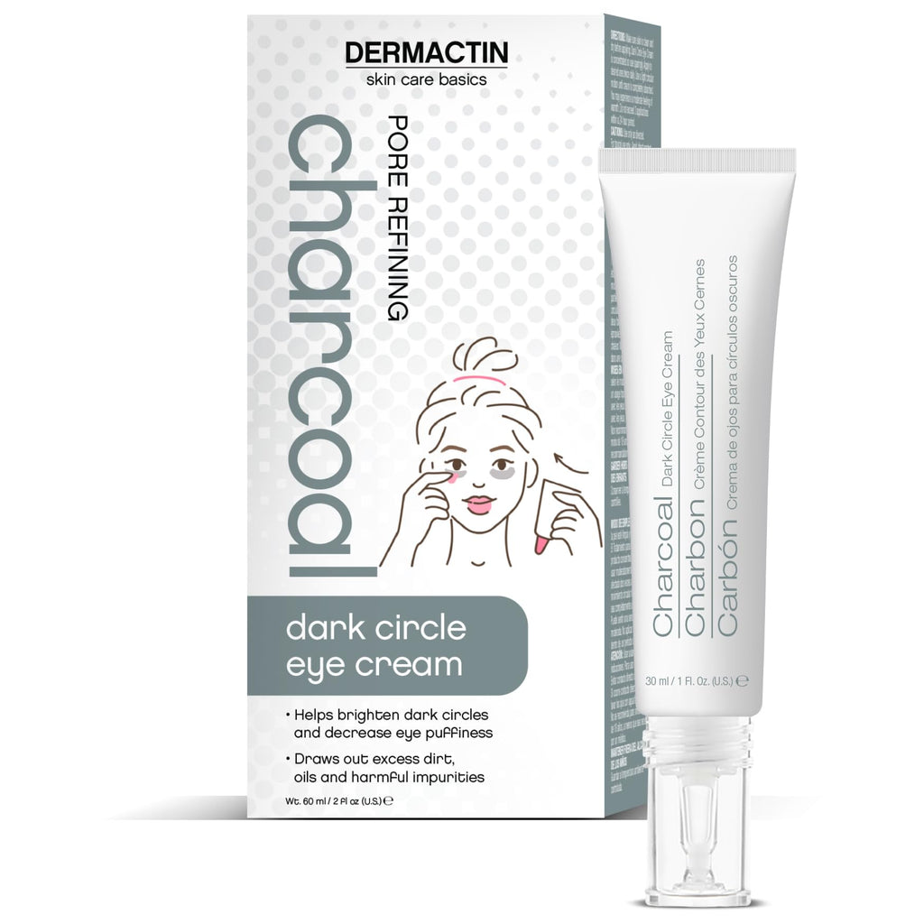 Dermactin Pore-Refining Charcoal Dark Circle Eye Cream 2 oz – Brighten Eyes & De-Puff