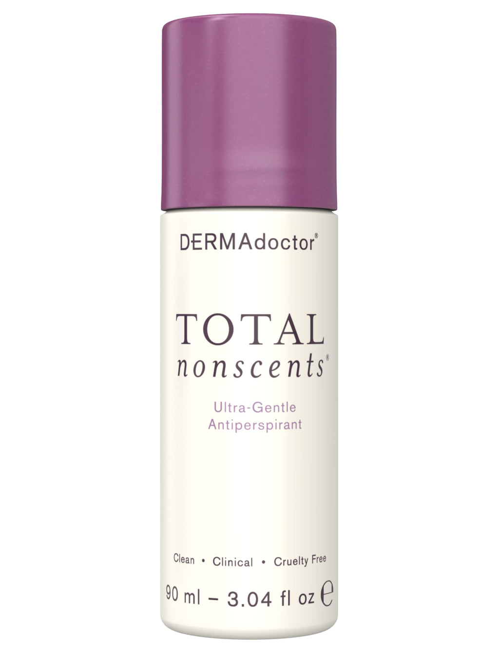 DERMAdoctor Total NonScents Ultra-Gentle Unscented Antiperspirant for Sensitive Skin – Clinically Strong Roll-On