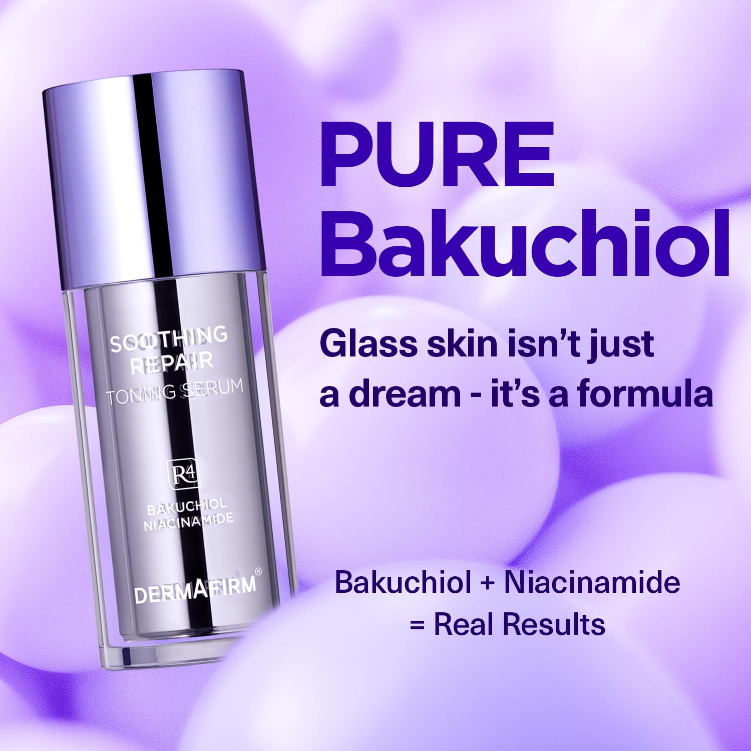 DERMAFIRM Bakuchiol Retinol Serum with Niacinamide & Peptides – Glass Skin R4