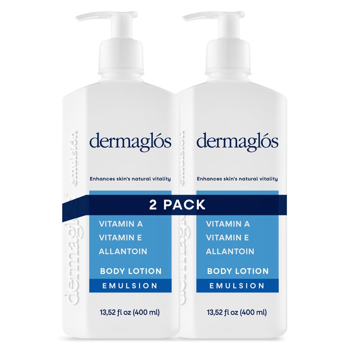 Dermaglós 2-Pack Moisturizing Body Lotion – Deep Hydration with Vitamin A, E & Allantoin | Tattoos, Scars & Stretch Marks Care