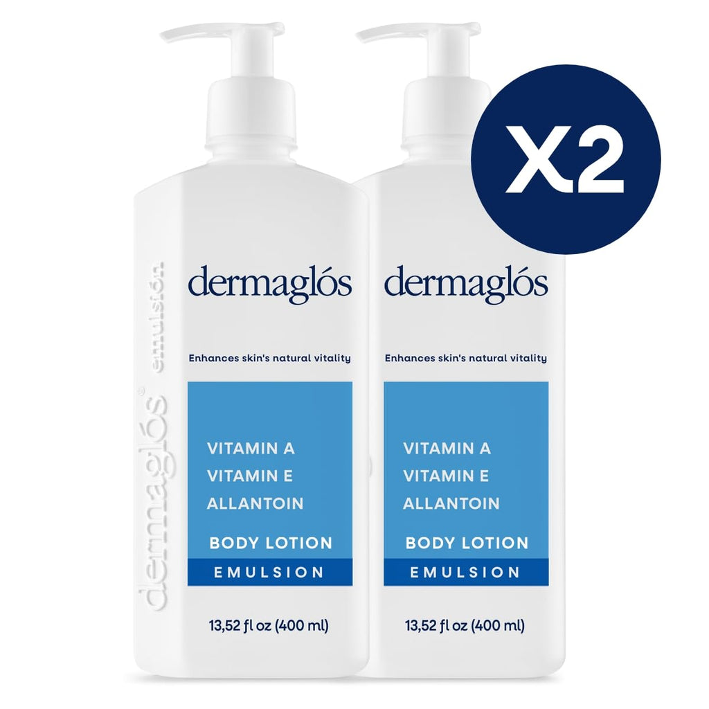 Dermaglós 2-Pack Moisturizing Body Lotion – Deep Hydration with Vitamin A, E & Allantoin | Tattoos, Scars & Stretch Marks Care