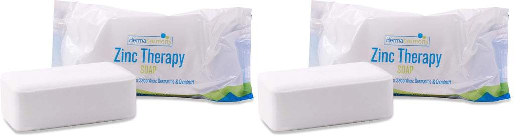 DermaHarmony 2% Pyrithione Zinc Bar Soap – Pack of 2 (4 oz) for Sensitive Skin Conditions | Made in USA