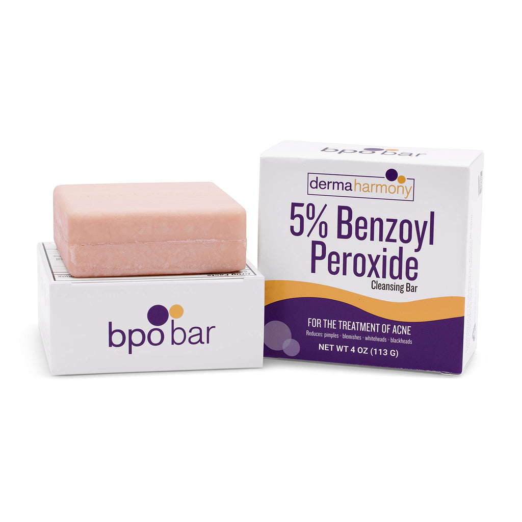 Dermaharmony 5% Benzoyl Peroxide Cleansing Bar for Acne – 4 oz Pack of 2