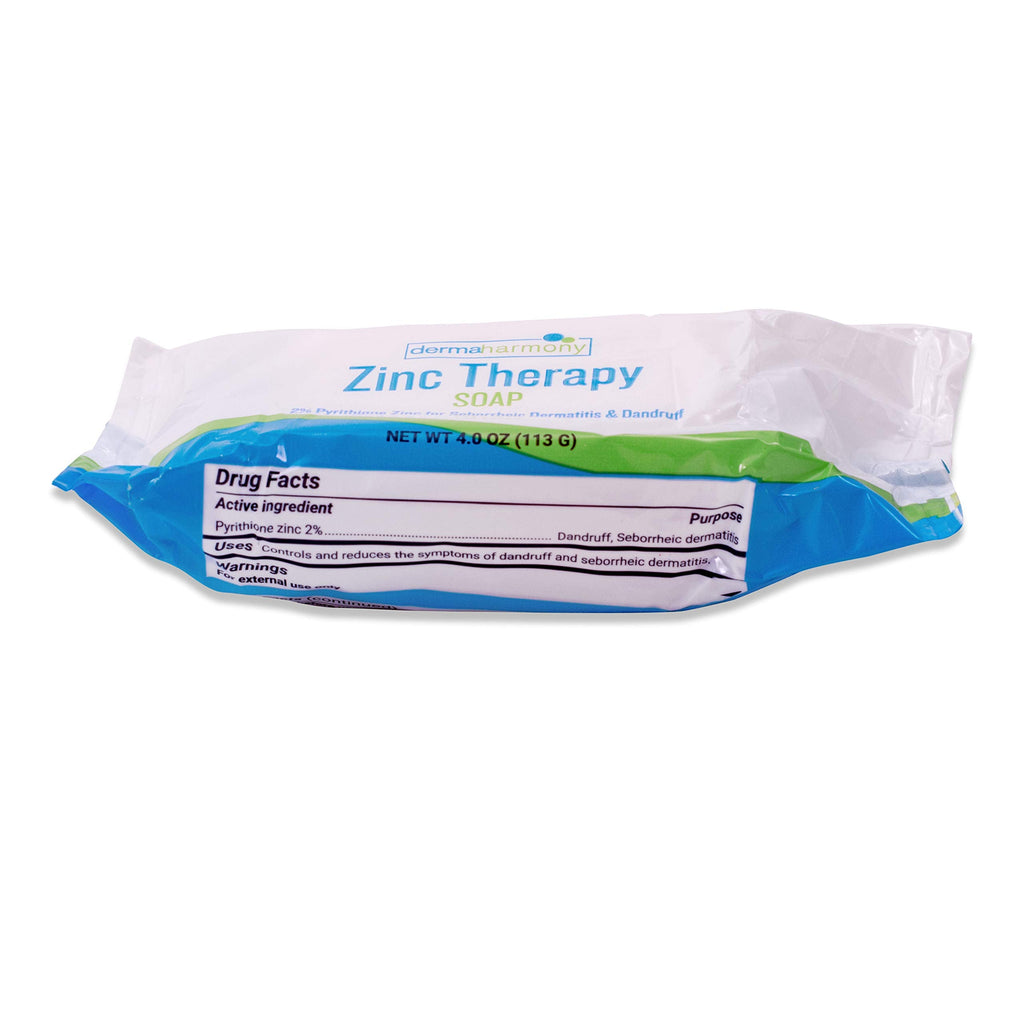 DermaHarmony 2% Pyrithione Zinc Bar Soap – Pack of 2 (4 oz) for Sensitive Skin Conditions | Made in USA