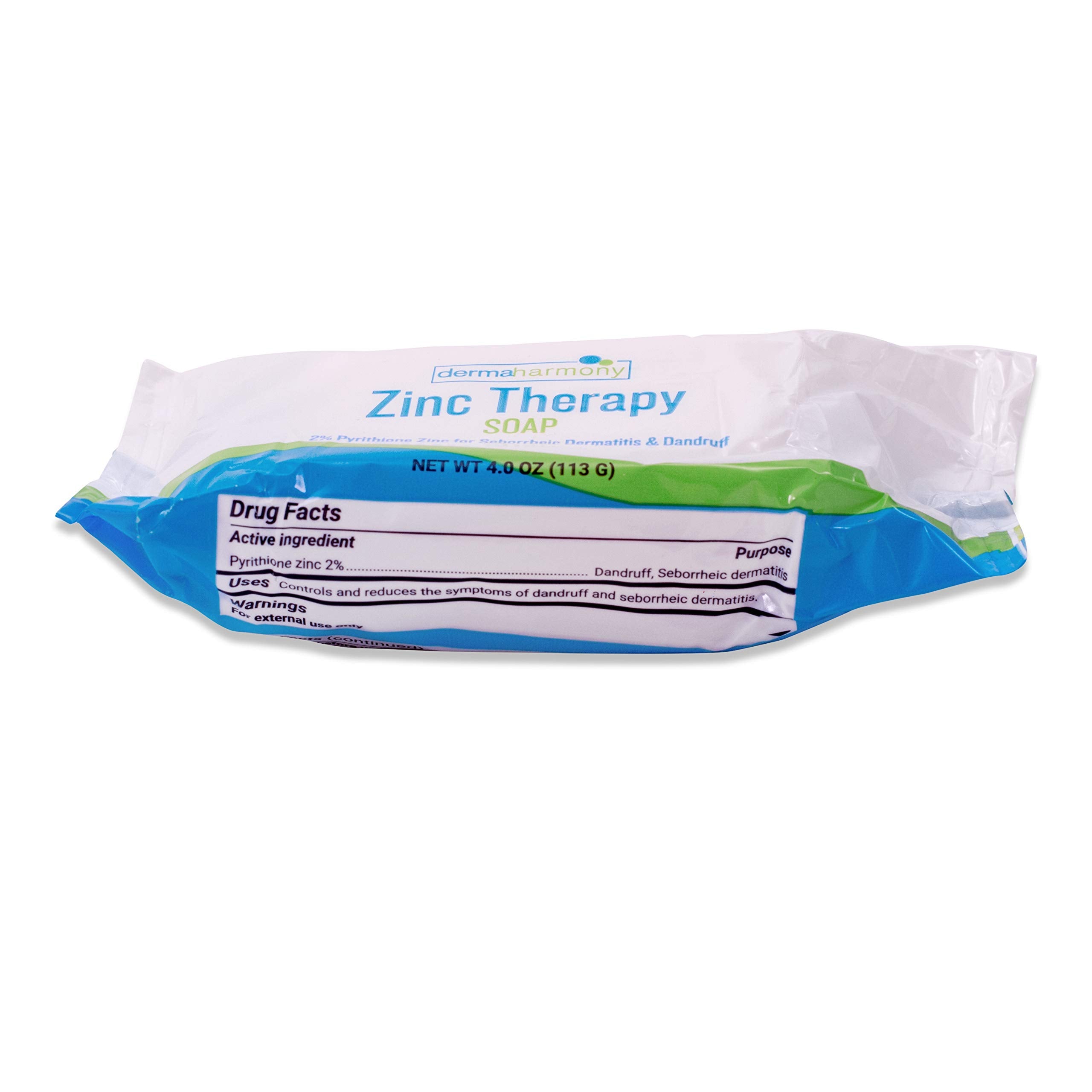 DermaHarmony 2% Pyrithione Zinc Bar Soap – Pack of 2 (4 oz) for Sensitive Skin Conditions | Made in USA