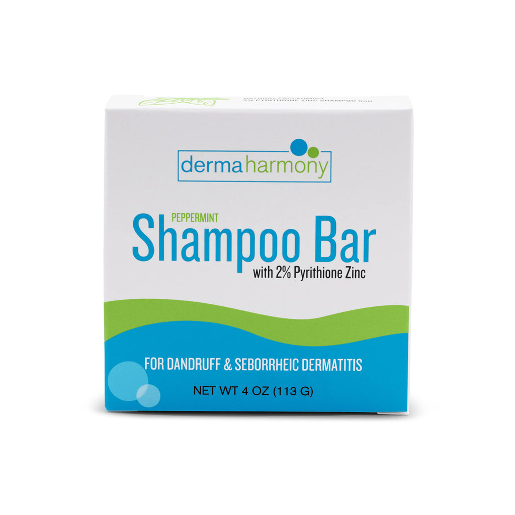 DermaHarmony 2% Pyrithione Zinc Shampoo Bar with Peppermint – Dandruff & Seborrheic Dermatitis (Pack of 2, 4 oz each)
