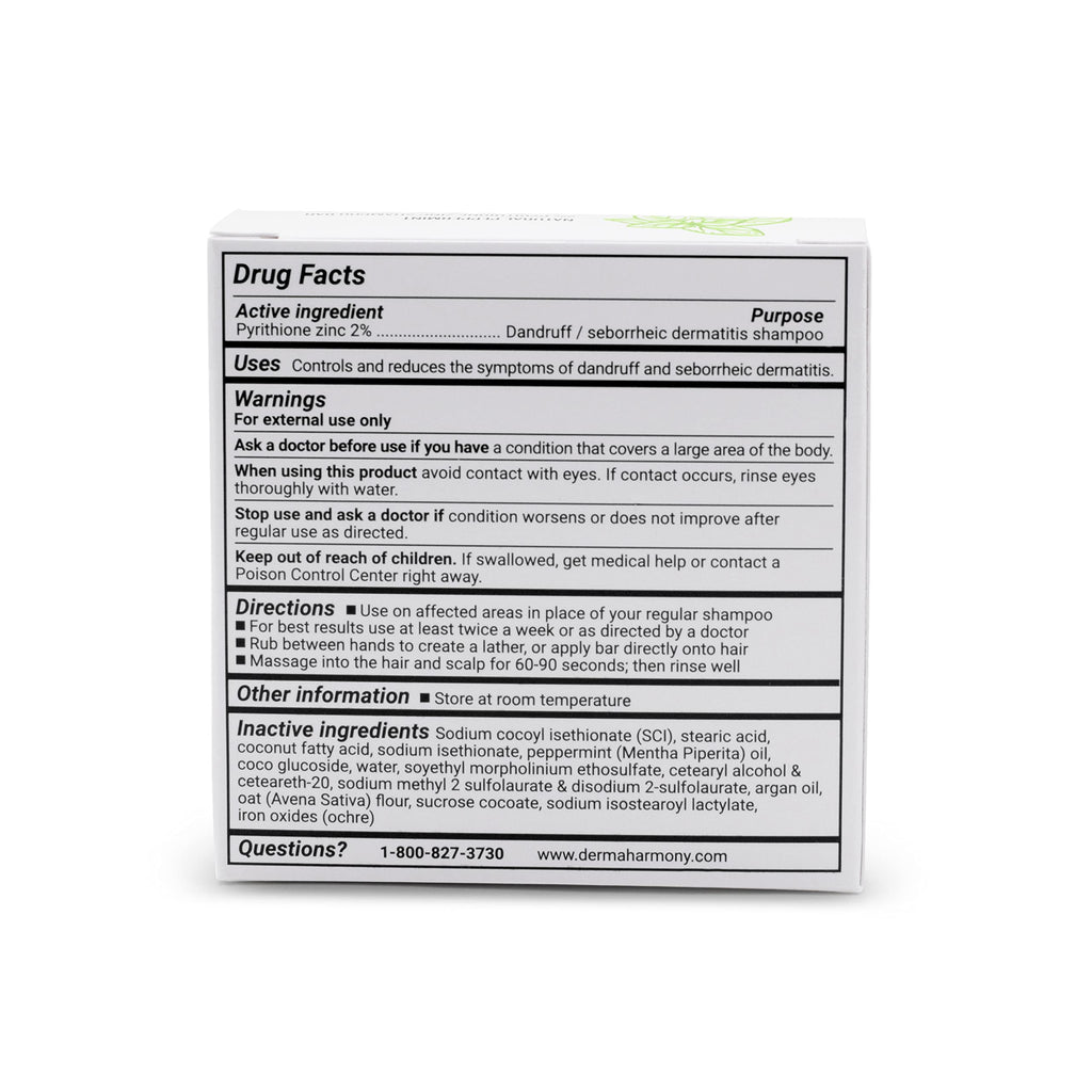 Dermaharmony 2% Pyrithione Zinc Shampoo Bar – Fragrance-Free, Dandruff Solution (Pack of 2, 4 oz each)