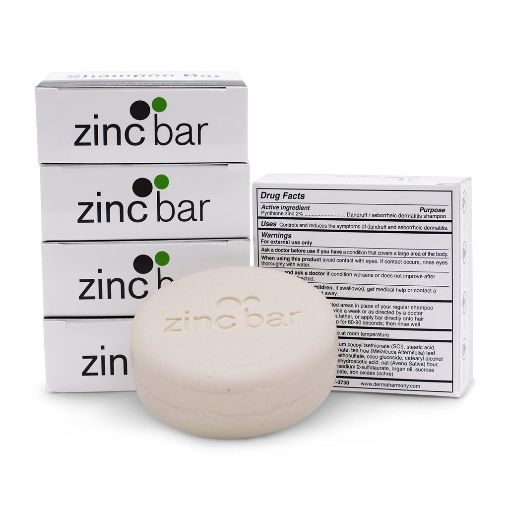 Dermaharmony 2% Pyrithione Zinc Shampoo Bar with Tea Tree — Pack of 2 (4 oz Each)