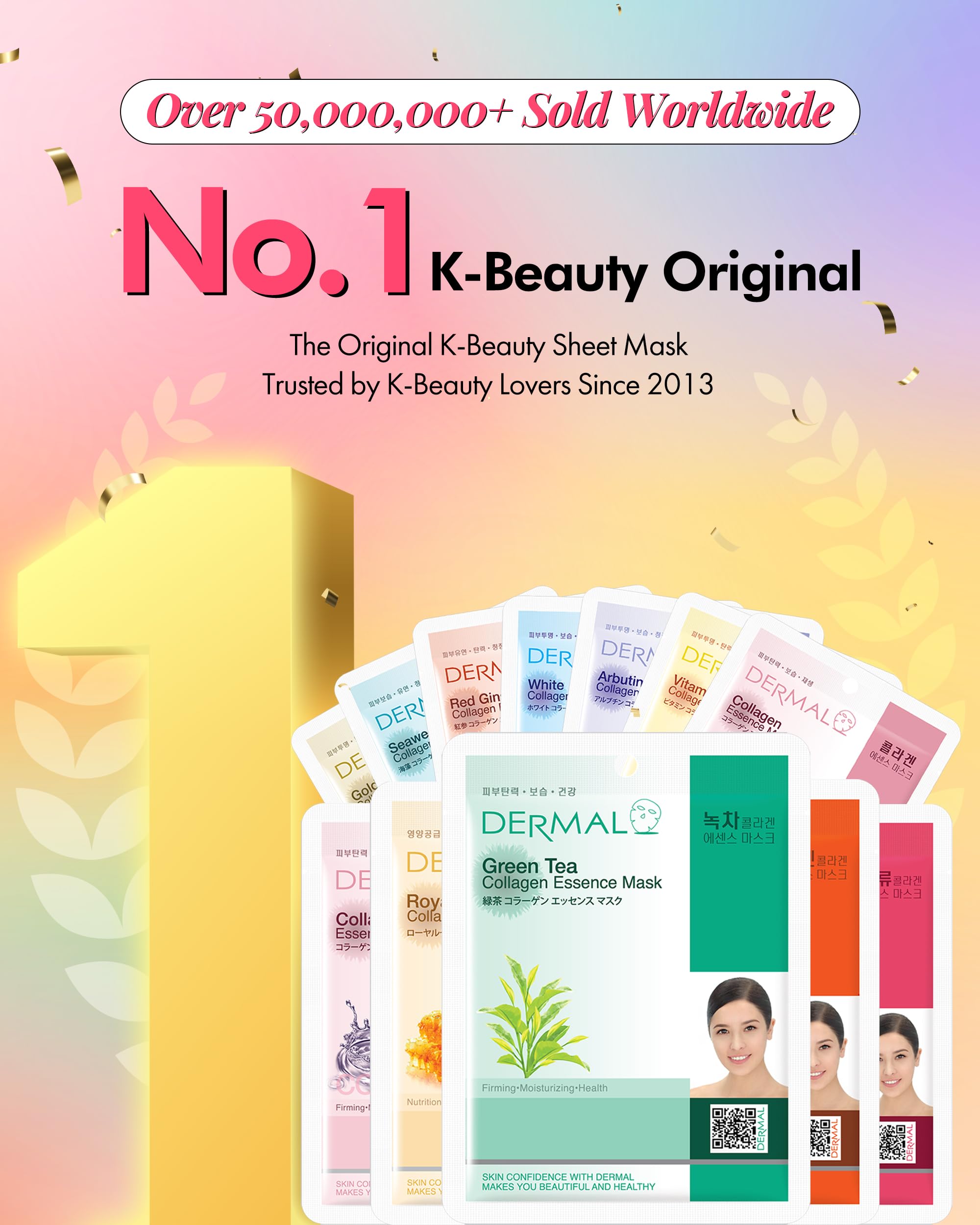 DERMAL 24-Combo Korean Facial Masks | 24-Day Skin Reset, Made in Korea
