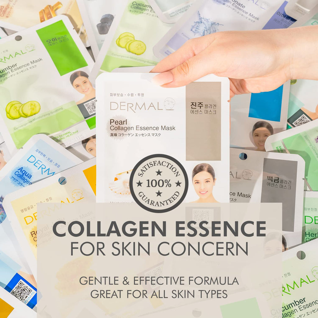 DERMAL Korean Collagen Face Mask 32 Pack A+B Set – Hydrating & Soothing Sheet Masks for All Skin Types
