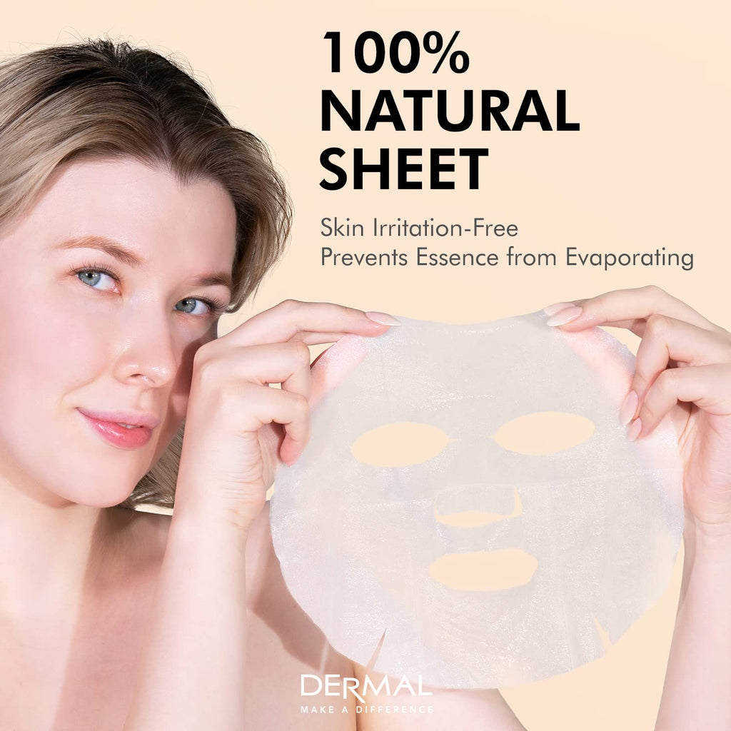 DERMAL Korean Collagen Face Mask 32 Pack A+B Set – Hydrating & Soothing Sheet Masks for All Skin Types