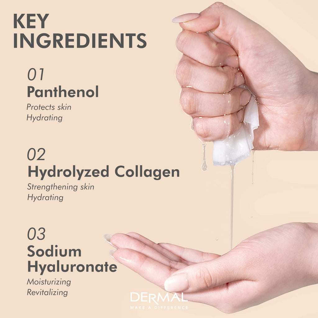 DERMAL Korean Collagen Face Mask 32 Pack A+B Set – Hydrating & Soothing Sheet Masks for All Skin Types