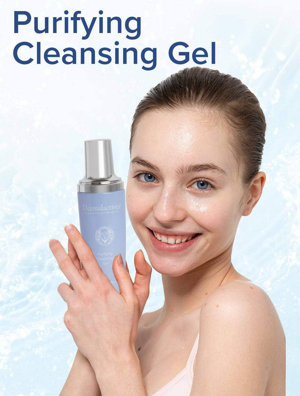 Dermalactives Purifying Cleansing Gel – Lift Makeup, Remove Oil Debris, Purify Skin