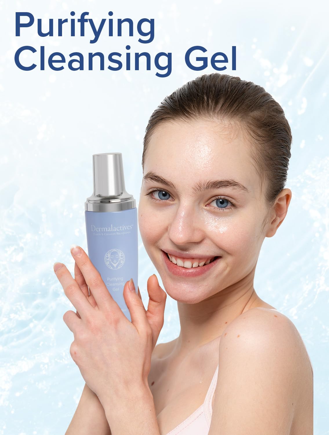 Dermalactives Purifying Cleansing Gel – Lift Makeup, Remove Oil Debris, Purify Skin