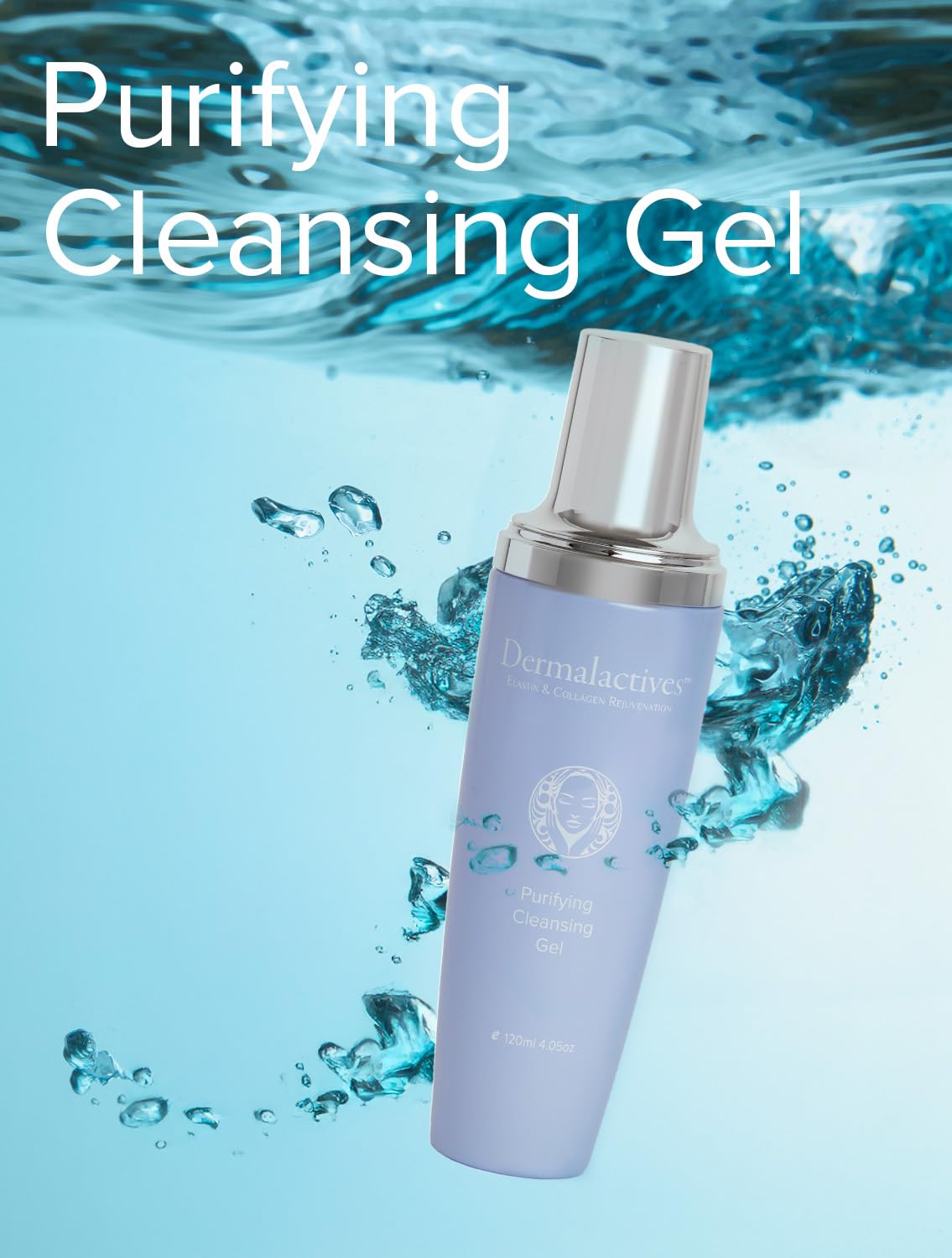Dermalactives Purifying Cleansing Gel – Lift Makeup, Remove Oil Debris, Purify Skin