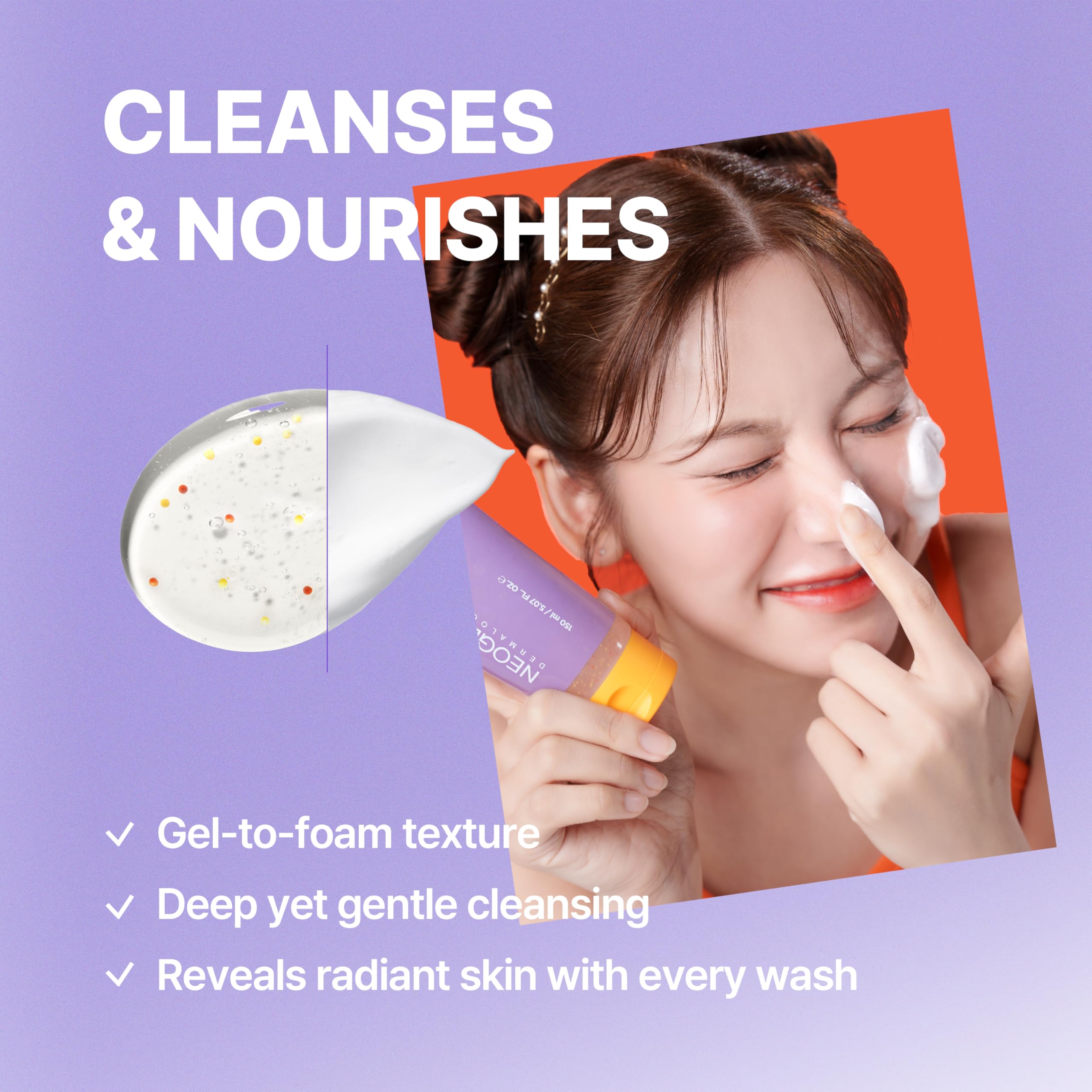 DERMALOGY by NEOGENLAB Double Vita Capsule Cleansing Foam – Vitamin-Rich Gel-to-Foam Cleanser