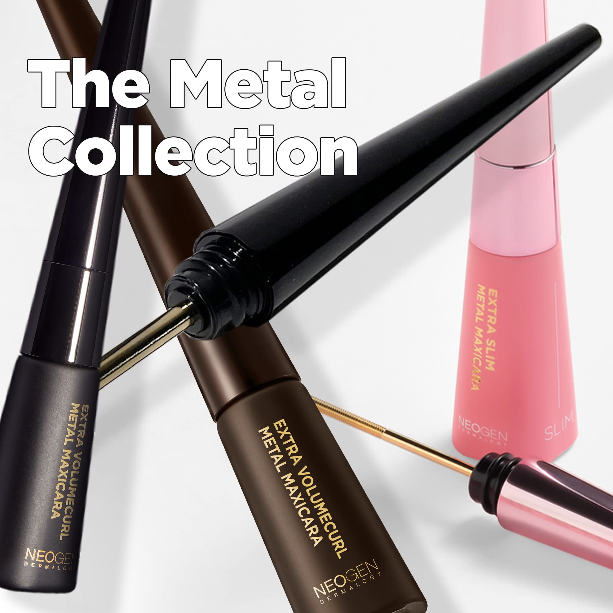 DERMALOGY by NEOGENLAB Extra Volume Curl Metal Mascara – Waterproof No-Brush, Volume & Curl (Black)