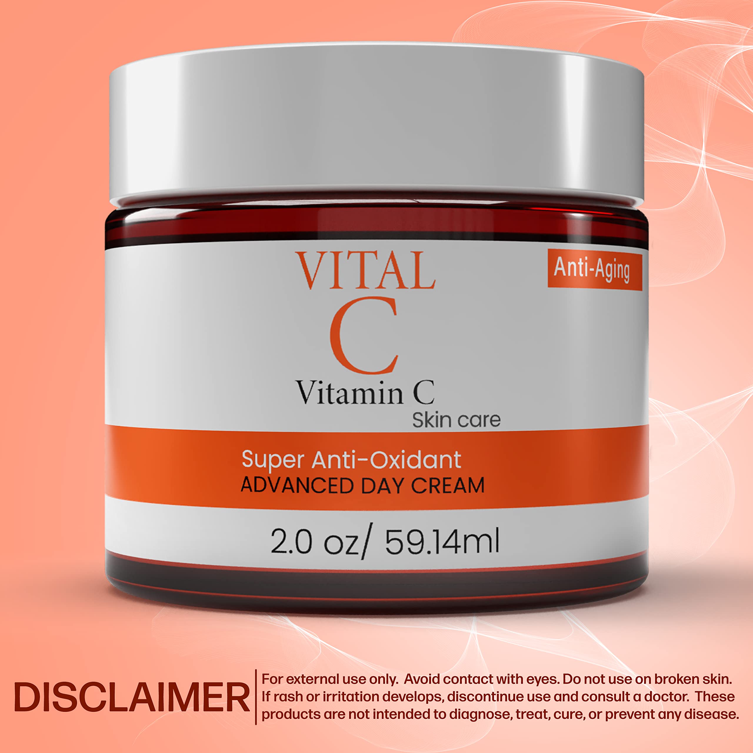 Dermapeutics Advanced Vitamin C Face Cream – Hydrating Anti-Aging Day & Night Moisturizer, 2 Oz