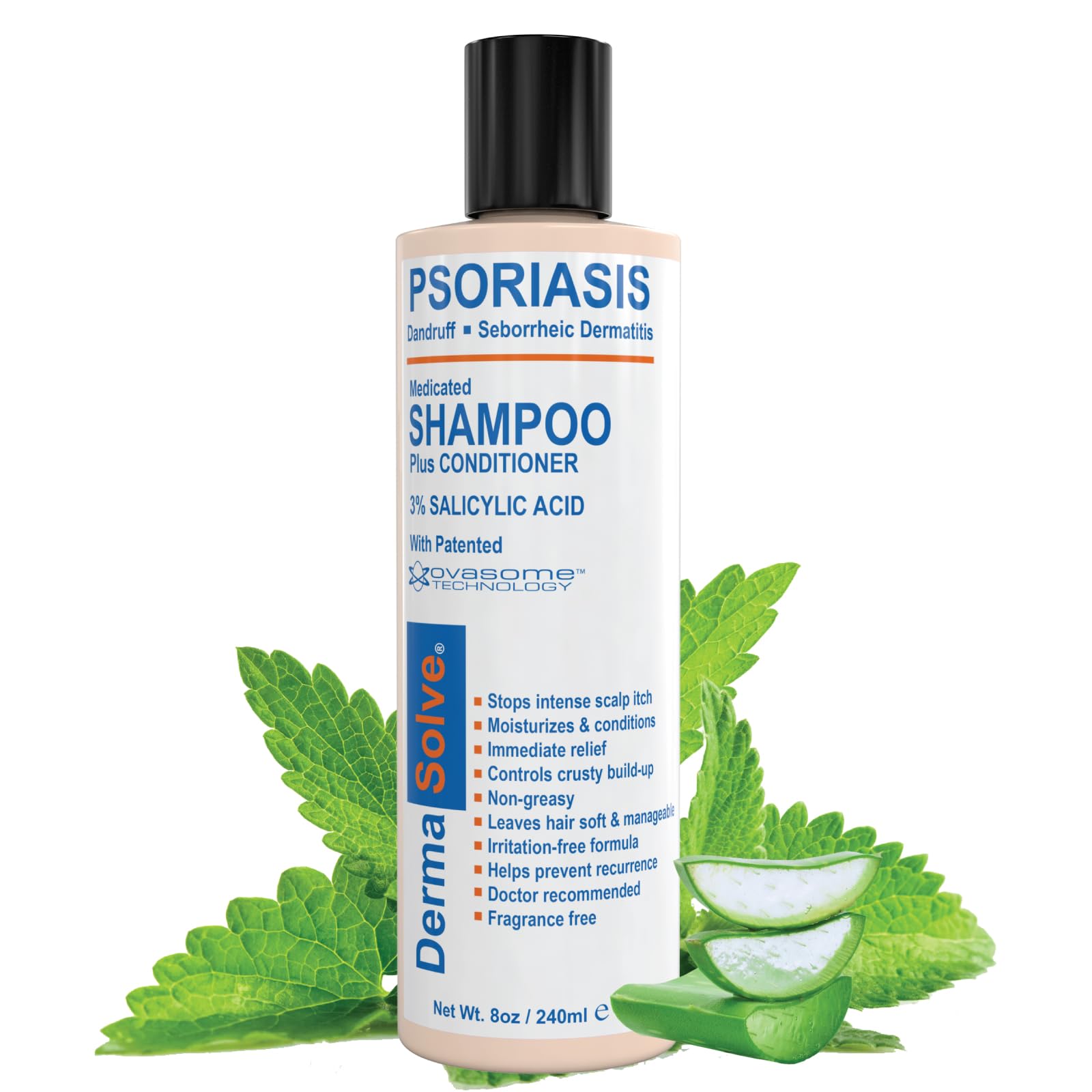 Dermasolve Psoriasis, Dandruff & Seborrheic Dermatitis Shampoo + Conditioner – Fragrance-Free, 8 oz