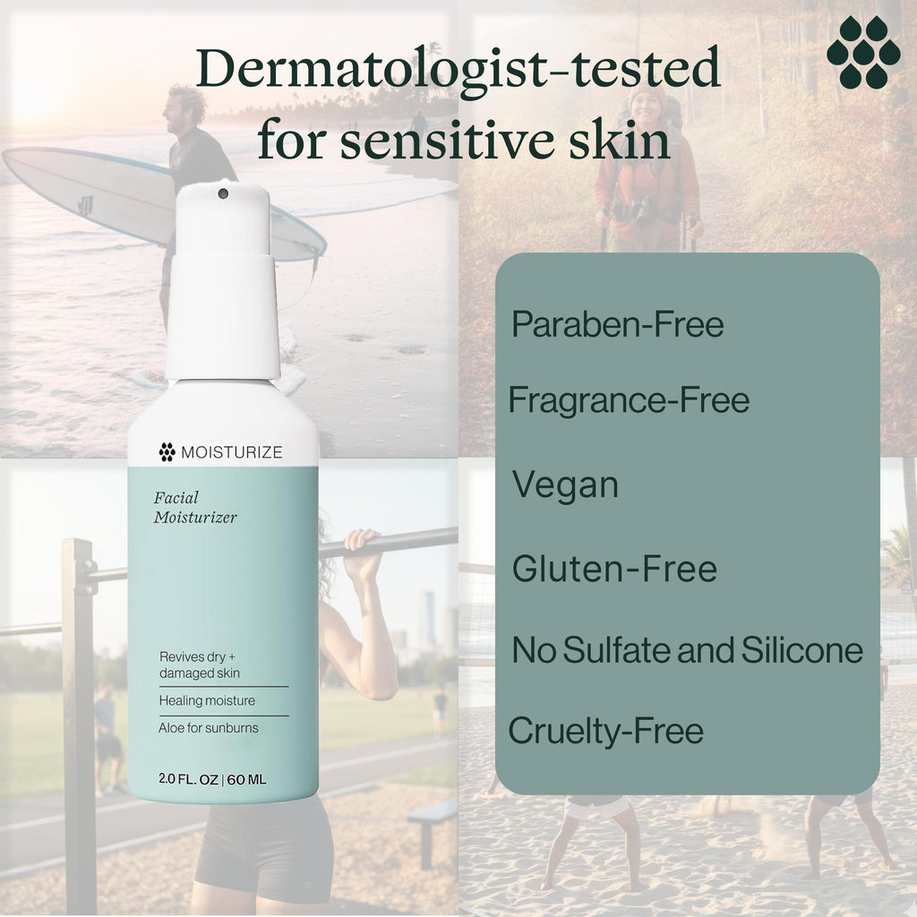 Dermasport Face Moisturizer for Athletes | Hydrating Lotion with Hyaluronic Acid + Vitamins A & C