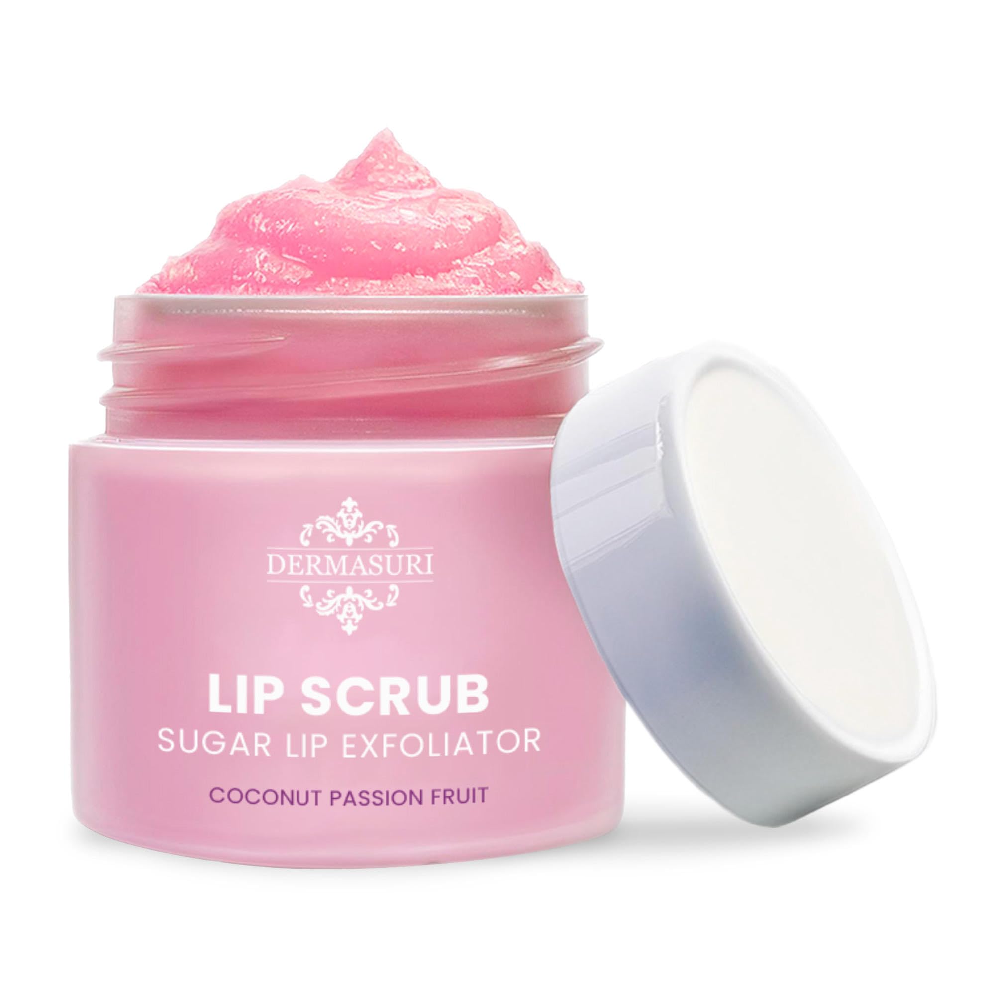Dermasuri Lip Exfoliator Scrub & Moisturizer – Coconut Passion Fruit, 20g