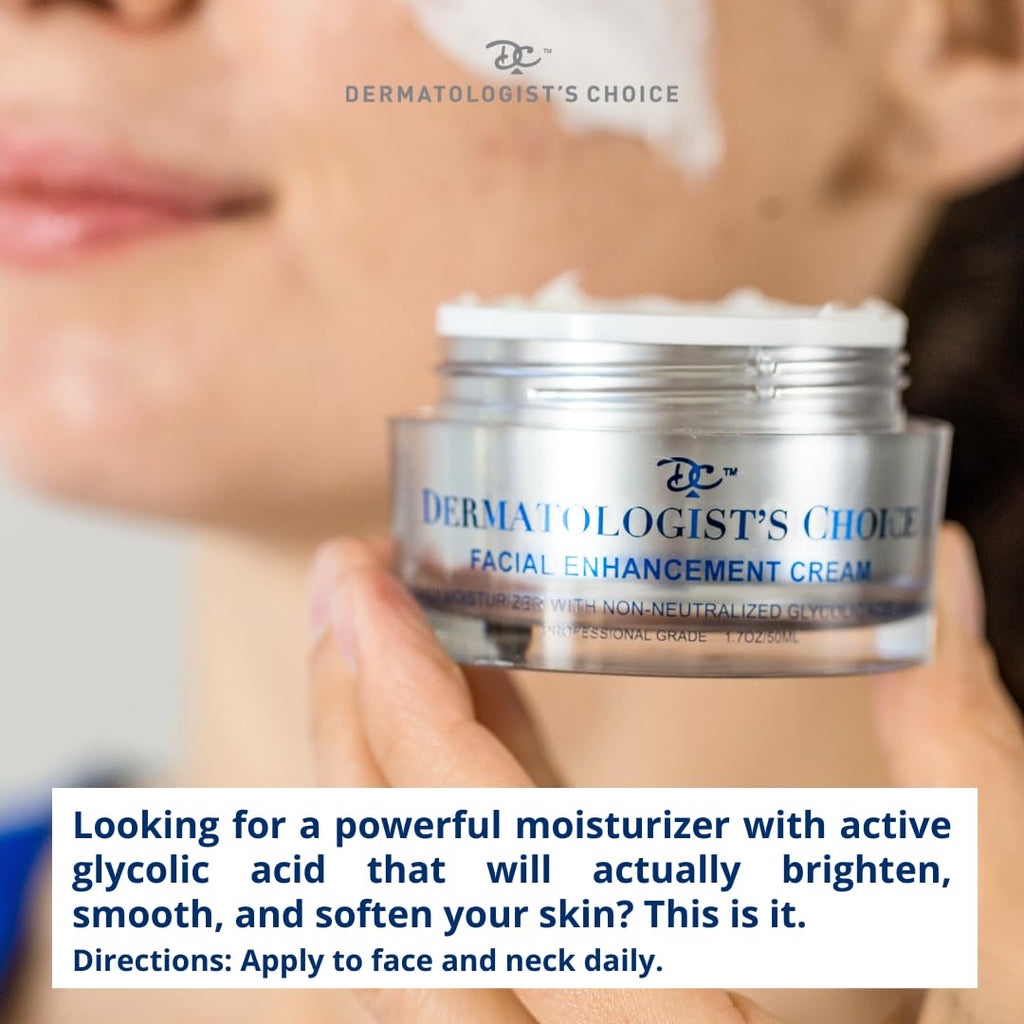 Dermatologist's Choice Daily Anti-Aging Facial Enhancement Cream With Non-Neutralized Glycolic Acid, Vitamin C, and Superoxide Dismutase