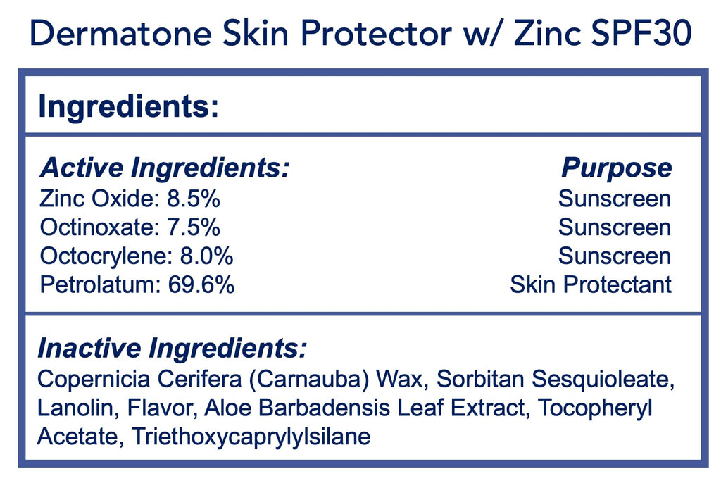 Dermatone Skin Protection Balm with Zinc SPF 30 – Moisturizing Barrier Cream (2-Pack, 0.5 oz Tins)
