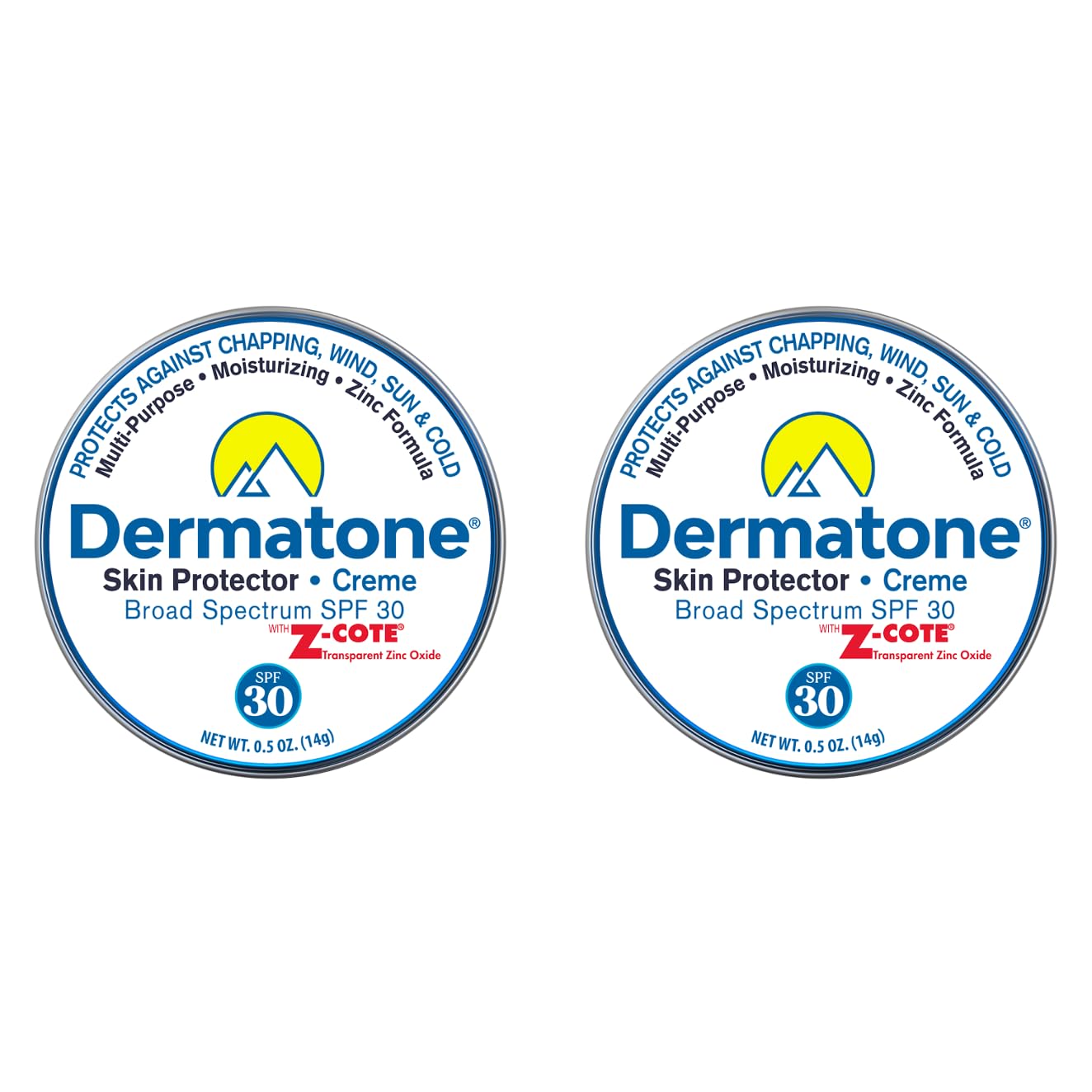 Dermatone Skin Protection Balm with Zinc SPF 30 – Moisturizing Barrier Cream (2-Pack, 0.5 oz Tins)