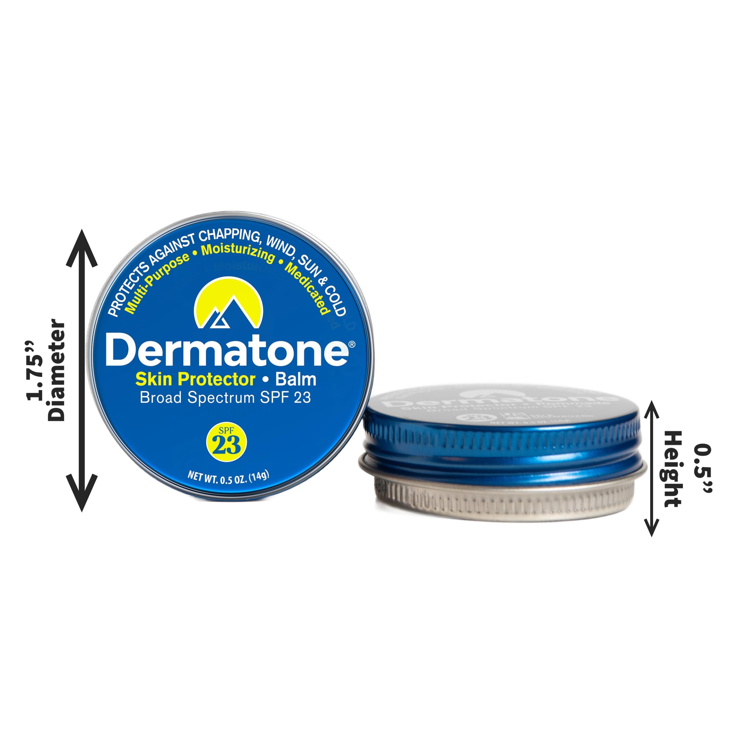 Dermatone Skin Protector Balm 2-Pack | SPF23 Lip & Face Shield | Classic Tin