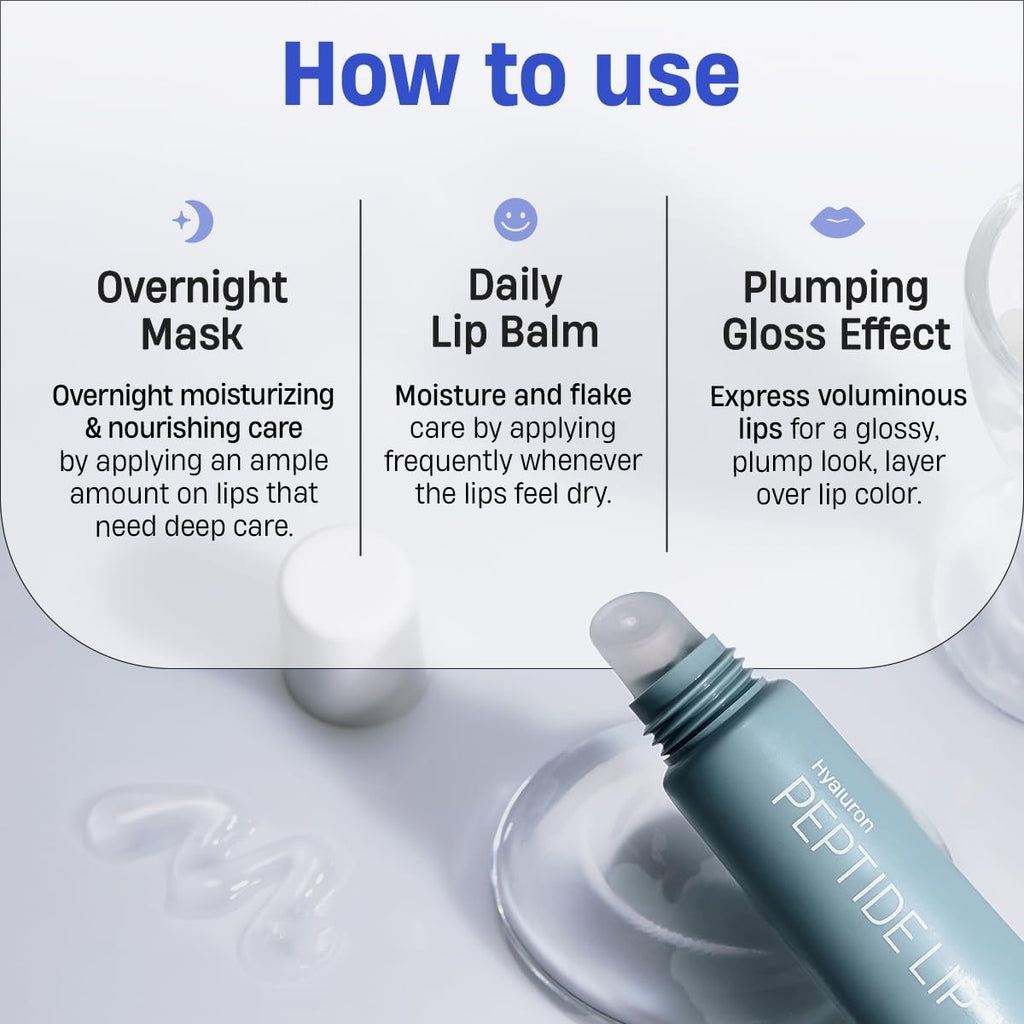 DERMATORY Hyalluron Peptide Volume Lip Mask Balm – Hydrating Lip Mask for Day & Night (10ml)