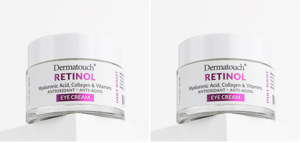 DERMATOUCH Retinol Eye Cream 1.75 oz – 2-Pack with Hyaluronic Acid, Peptides & Vitamins – Made in USA