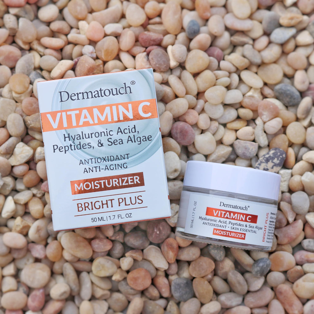 DERMATOUCH Vitamin C Moisturizer with Hyaluronic Acid & Sea Algae – 2-Pack (1.75 fl oz each)