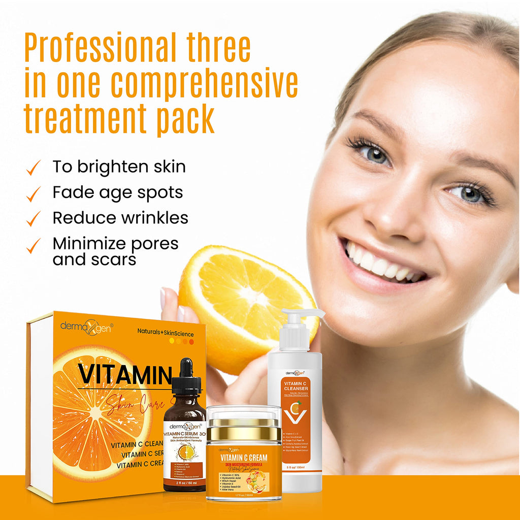 DERMAXGEN Vitamin C Complete Facial Care Kit – Brightening, Hydration & Anti-Aging