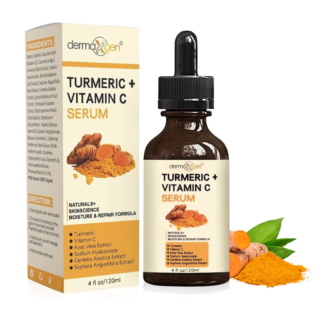 DERMAXGEN Turmeric Serum + Vitamin C — Glow-Boosting Organic Moisturizer (4 oz)